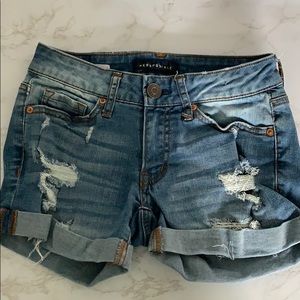 Ripped Denim Shorts